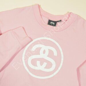 Stussy Sweatshirt Womens XS Pink Logo Crewneck Skater Pullover